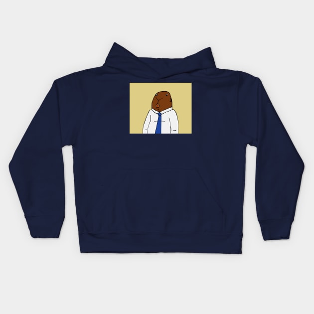 Office Beaver Kids Hoodie by PruneyToons